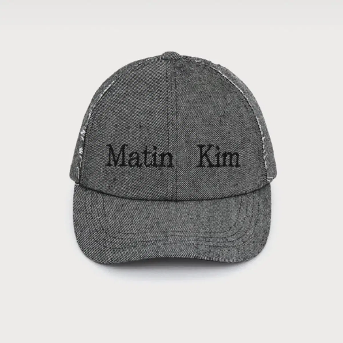 MATIN KIM マムキム ロゴボールキャップキャップグレーブラック